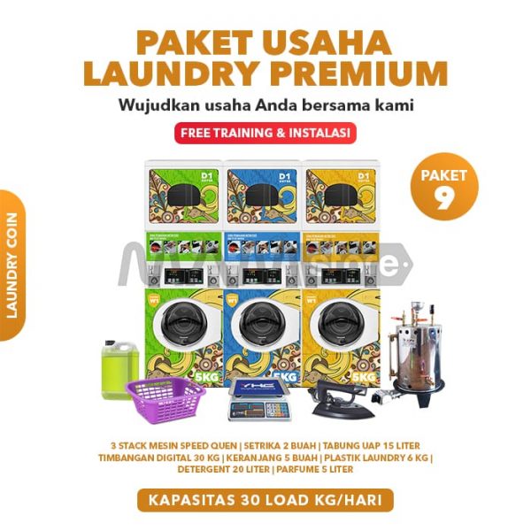 Paket Usaha Laundry Coin Premium 9